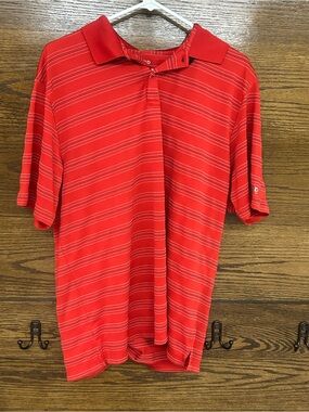 Izod Red Striped Polo Shirt